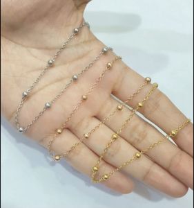 Noin Kalung Anak Titanium Rantai 35 cm Model Jedar Rantai Berjarak Anti Karat KTA11