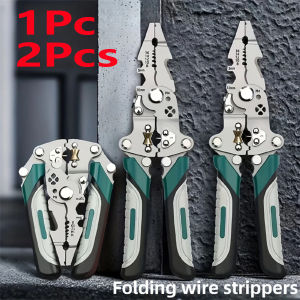 1/2 Foldable 18-in-1 Wire Stripping Pliers Crimping Tool Multifunctional Electrician Pliers Professional-Grade Electrician Tools | Compact Foldable Design for Secure Connections and DIY Projects