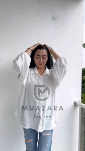 Muazara - Kemeja Wanita LD 120 Bahan Crinkle Premium - Kemeja Kerja Casual Wanita