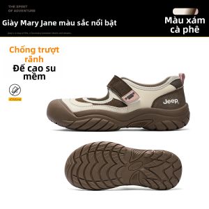Jeep | Giày Mary Jane Đế Dày cho Phụ Nữ Mùa Hè Mùa Xuân Phong Cách Retro Đám Động Nhỏ Dán