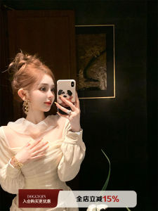 Fleece Lined Fishbone 2.0 Special Silk Dress High Waist Slim Fit Short Skirt Beautiful Absolutely Elegant Autumn Winter Dress