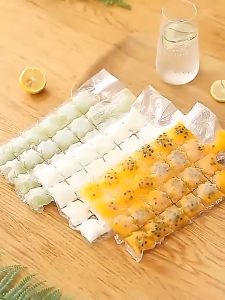 Disposable Plastic Ice Making Bags Household Self-Sealing Transparent Ice Cube Molds Summer DIY Drink Ice Making Mold