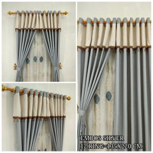 gorden renda kristal mewah embos pintu jendela hunian impian