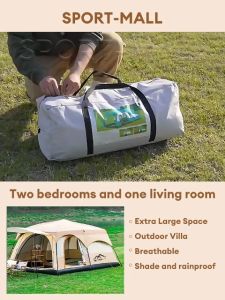SPORT Khemah Camping Tent Waterproof Khemah unta 5 8 12 Persons Outdoor large Family Tent Double Layers Big Tent 2 rooms