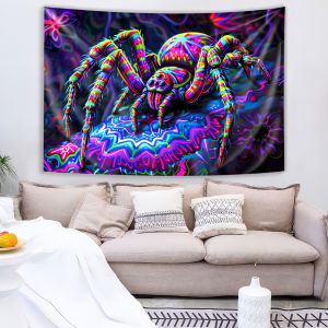 VIKAMA Halloween Spider Tapestry Living Room Bedroom Game Room Decorative Tapestry Holiday Party Decorations Home Decor