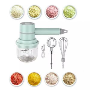 【SG READY STOCK 】3 Speed Electric Food Mixer USB Rechargeable Wireless Handheld Mixer Egg Beater Mini Garlic Chopper 搅拌机 打蛋器