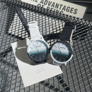 Watch For Women Men Original White Black Couple Watches Leather Strap Round Dial Watch For Student Small and Popular Forest Series