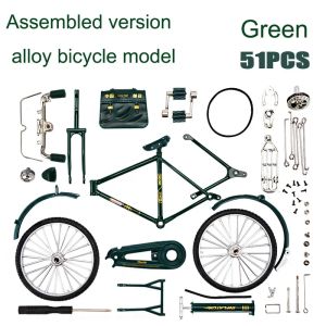 DUTRIEUX | DIY Mini Alloy Bicycle Model Retro Simulation Metal Bike Assembling Educational Collection Toys for Children Gifts Decoration