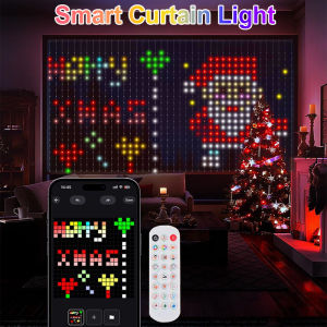 2025 Bluetooth Smart Christmas Lights with App Control DIY RGBIC Curtain LED String Light for Party Christmas Home Decor Gifts