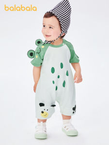 Balabala áo liền quần trẻ em cotton nam nữ bò mùa hè 2025