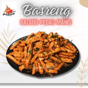 Basreng Pedas Daun Jeruk 500gr Basreng Asin Gurih Balado Manis