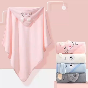 【SG Stock】Hooded Baby Bath Towel 80*80cm Newborn Towel Cute Animal Designs Coral Fleece Soft Warm Bath Towl