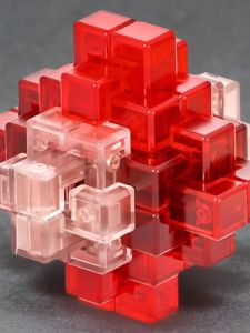Innovative Transparent Plastic Lu Ban Lock Model 18 Rods Six Holes Creative Student Gift Mathematics Geometry Puzzle Toy