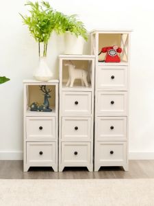 Mini Drawer Style Storage Cabinet for Bedroom Sofa Gap Organizer Narrow Space Utilizer Wooden Finished Living Room Organizer