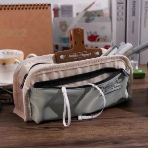 Canvas Pencil Case for Boys Large Capacity Fashionable and Simple High School Boys and Girls Stationery Box