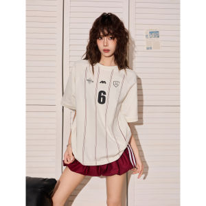 EVPGB | Áo Thun Oversized Chữ Nhật Mỹ Phong Cách Đào Sọc