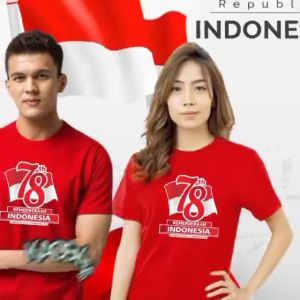 Kaos Distro Seragam Merah Putih Hari KEMERDEKAAN 17 AGUSTUS HUT RI Se INDONESIA Size A-M-L-XL-XXL Jumbo