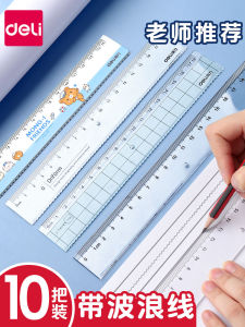 Deli Chữ Cái Nhựa Trong Suốt Thước Kẻ 15/20/30cm Cho Học Sinh Tiểu Học Thước Kẻ Sóng Đa Chức Năng Chuyên Dụng Cho Trẻ Em Hoạt Hình