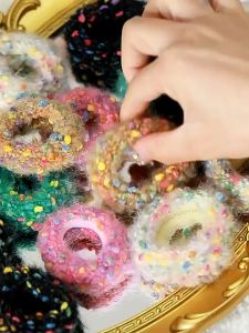5pcs/Box Korean Fashion Style Cute Scrunchies Candy Colors Plush Hairties Accessories Headwear Hair Loops