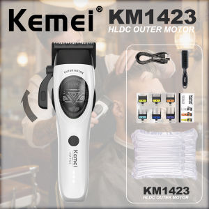 Kemei | Kemei Trimmer Professional SPACE blades Rechargeable Hair Clippers 10000RPM External Rotor Adjustable Trimmer For Man KM-1423