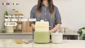 Nồi Nấu Chậm Bear 1L 8 Chế Độ Nấu Hầm Chưng Yến Tiết Kiệm Thời Gian Giữ Trọn Dinh Dưỡng SB-NNC10