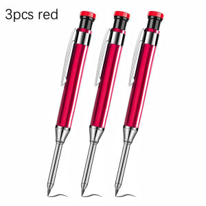 3pcs/set 2.8mm Metal Woodworking Pencil Deep-hole Marker Mechanical Pen Built-in Pencil Sharpener for Marking Tools Supplies