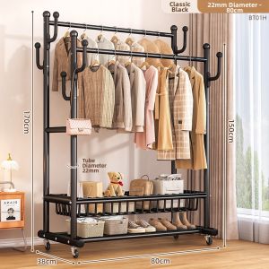 JIAJIESHI | Bedroom Indoor Mobile Clothes Rack