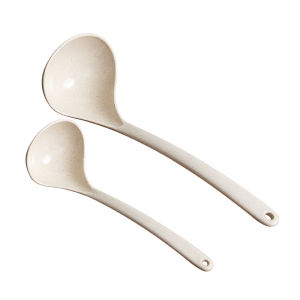 Large Size Wheat Straw Spoon Long Handle Soup Spoon for Home Use And Commercial Use Cute Porridge Spoon Stew Plastic Kitchen Utensil