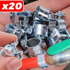 20ชิ้น8-10มม. ที่หนีบท่อน้ำมันเชื้อเพลิงเหล็กชุบสังกะสีคลิปตัวยึดหนีบท่อรถยนต์สื่อสารสายรัดยางลบเล็ก