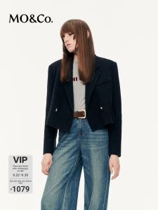 MO&Co. | Bộ Đồ Dior Phong Cách Len Merino Double-Faced Tweed Nút Bạc Ngắn