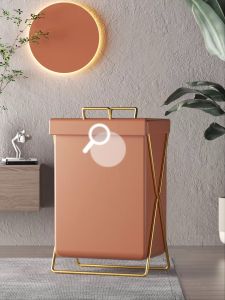 Luxury Large Capacity Leather Dirty Clothes Basket Bathroom Home Use Simple Design High End Vintage Nordic Style Storage Basket