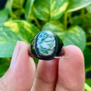 CINCIN BATU GIOK LUMUT ASLI SUPER MEWAH TOP QUALITY