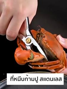 อุปกรณ์แกะเนื้อปู กรรไกรบีบก้ามปู ที่หนีบปู สแตนเลส เซ็ต 2 ชิ้น