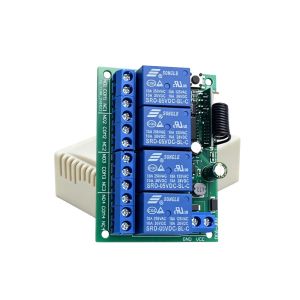Universal Remote Control 433MHz RF Wireless Switch DC 6V 12V 24V 4Ch Relay Receiver and Transmitter for Lamp Garage Door Motor