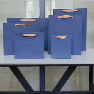 5pcs | (DARK BLUE) PAPER BAG Gift Bag with Handles Craft Package Paper Gift Box Jewelry Birthday Packing Bags