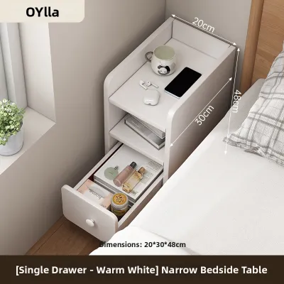 OYIla | Slim Bedside Storage Cabinet 20cm