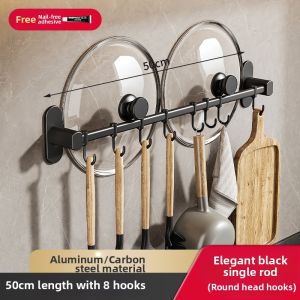 Space Aluminum Kitchen Organizer No-Drill Mounting Hooks