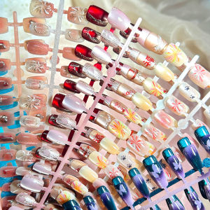 Cats Eye Short Stair Wearable False Nails DIY Handmade Gold Plated Flashing Collection Beauty Nail Tools from China