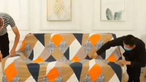 ผ้าคลุมโซฟา 1/2/3/4 ผ้าคลุมโซฟาลายสัตว์ ยืดได้ พับได้ ตัวแอล กันลื่น