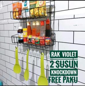 Rak Bumbu dapur susun 2 / Rak bumbu gantung / Rak serbaguna/rak praktis