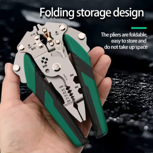 Wire Stripper Foldable Cable Cutter Stripper Pliers Multi-Function Electrician Hand Tool For Wires Cutting Crimping Winding