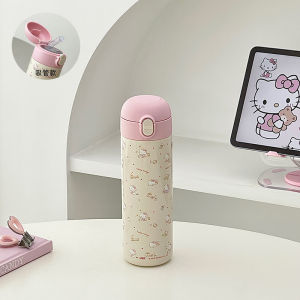 Cốc Nước Cách Nhiệt Dễ Thương KT Cat 450ml Cốc Nước Di Động Cho Nữ Cốc Nước Bằng Thép Không Gỉ PP Tùy Chọn Màu Sắc