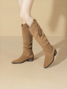 Josiny | Pointed Toe Fringe Vintage Western Boots