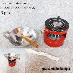 satu set lengkap mainan masakan anak wajan + kompor + sutil gratis sumbu kompor tersedia 3 ukuran