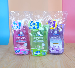 D-nee ดีนี่ ออร์แกนิค สบู่เหลวอาบและสระผม ฟอร์นิวบอร์น ปริมาณ 800+350 มล. หัวปั๊ม