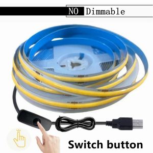 5V USB COB LED Strip 1-5M 320LEDs/M Touch Sensor Dimmable Flexible Tape for Mirror TV Kitchen Room DIY Backlight Decor Lighting