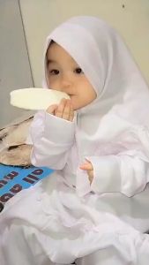 AFIKA - Gamis anak putih untuk umur 2-8th free hijab | manasik haji anak TK lengkap satu set