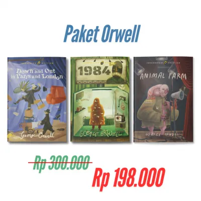 Shira Media - Paket Bundling Buku George Orwell: Animal Farm 1984 dan Down and Out in Paris and London Novel (Bahasa Indonesia)