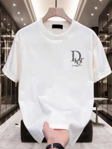 Summer Mens round Neck Short Sleeve T-Shirt Pure Cotton American Heavyweight Loose Fashion Brand Body Shirt Breathable Casual Tee