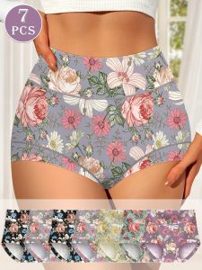 7-Pack Polyester Knit Fabric MIOTAN Elegant High-Waisted Briefs for Women Comfort Fit Waistband Shaping Design Solid Color